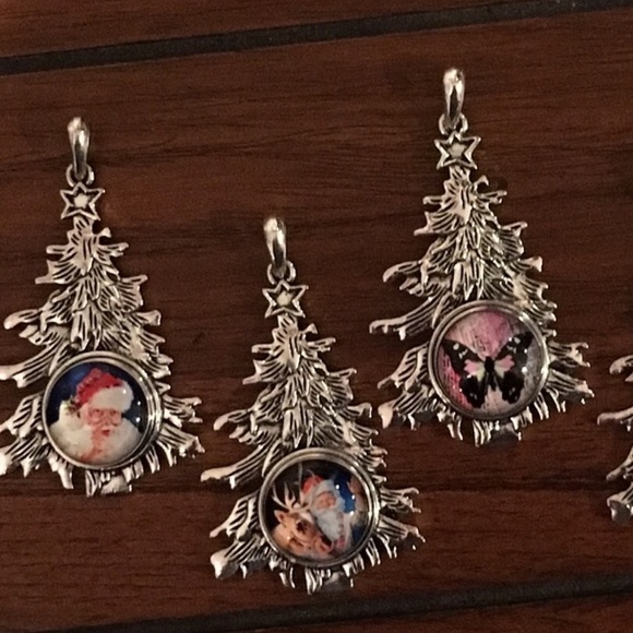 Christmas Tree Changeable Snap Pendant - Picture 4 of 6